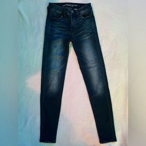 American Eagle Blue Super Stretch Skinny Jeans